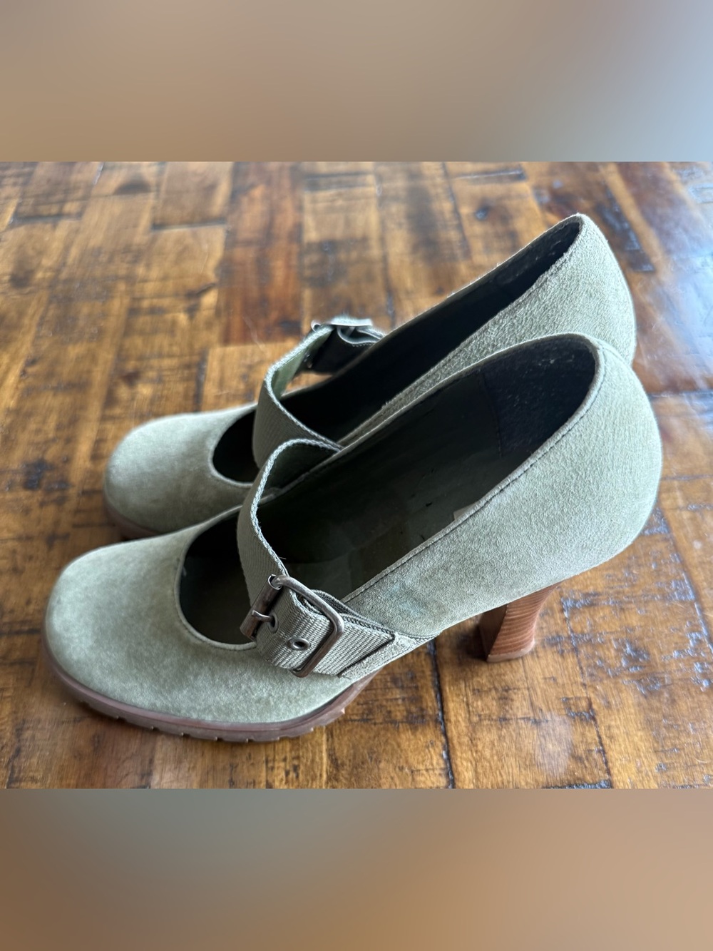 Bakers Green Suede Mary Jane Pumps | Traction Sole | 3" Heel | Fits 7.5–8